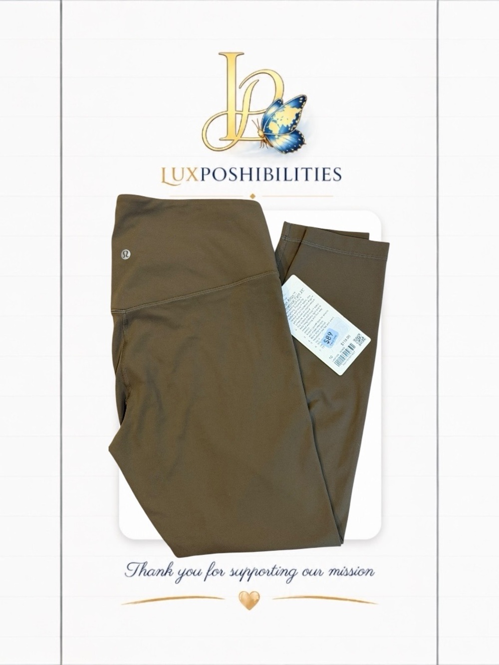 Lululemon NWT size 14 25” asymmetrical crossover waistband